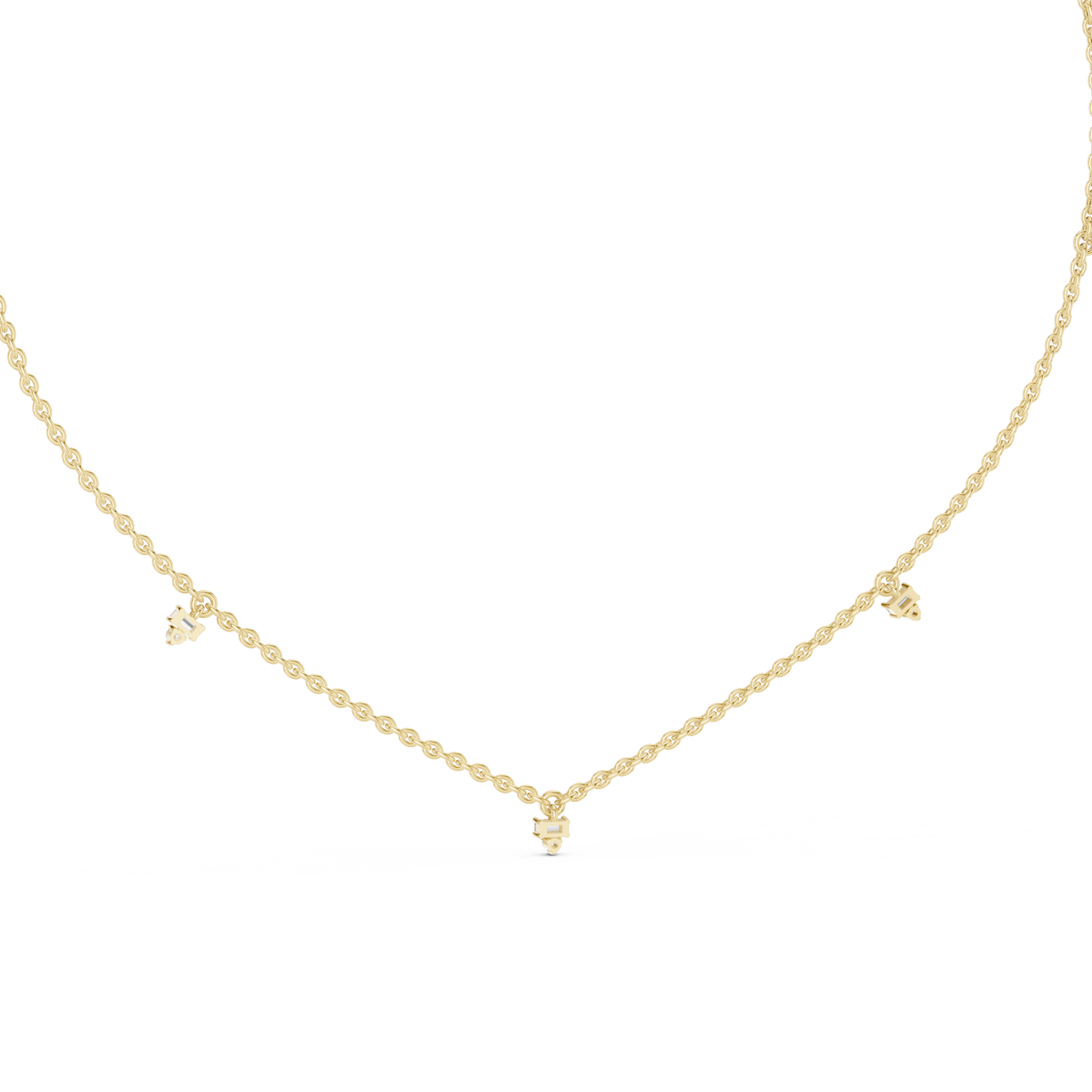 Dainty Lab Diamond Line Necklace Charms For Girls