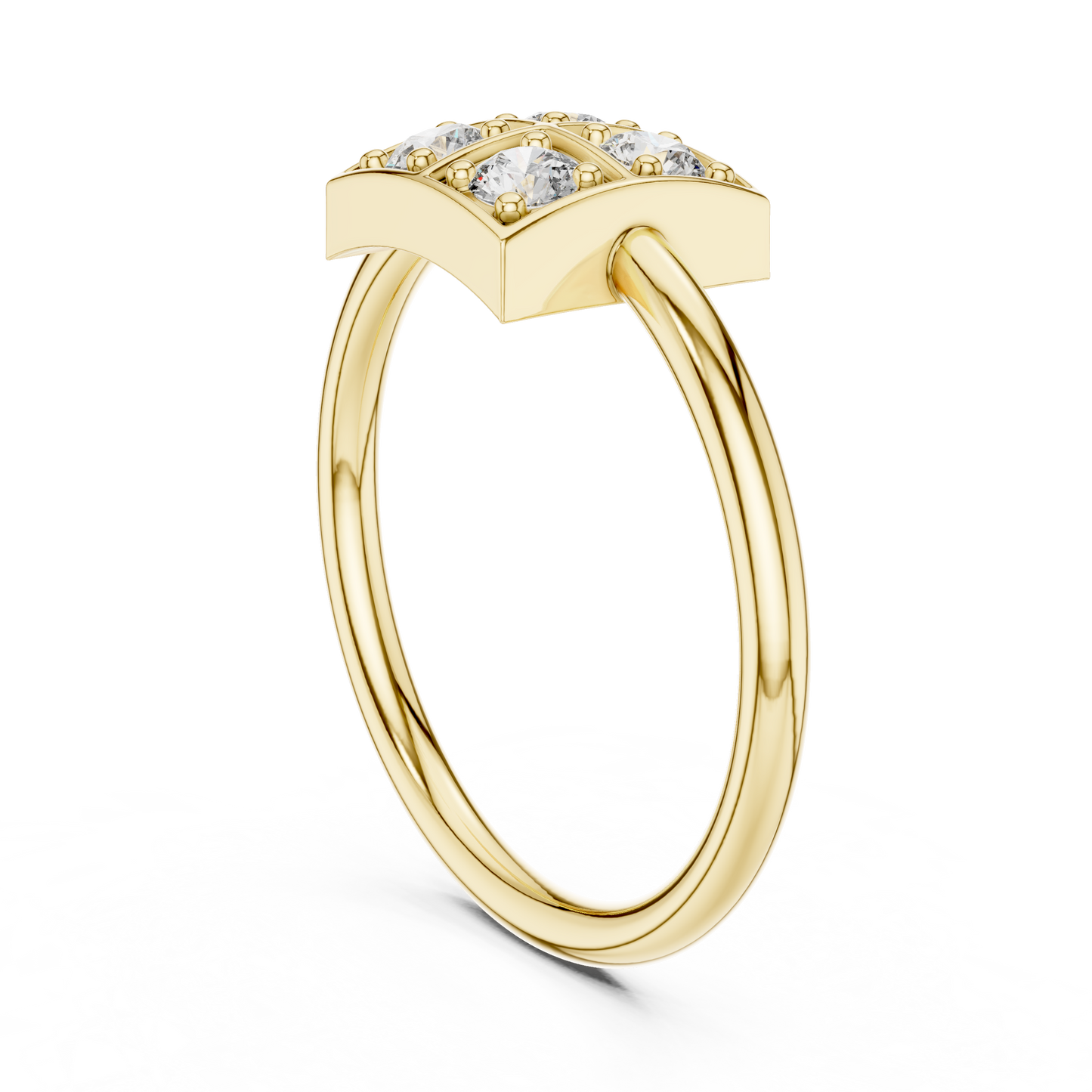 UrbanGrid – 0.24 Ct Lab Diamond Cluster Square Ring for Women