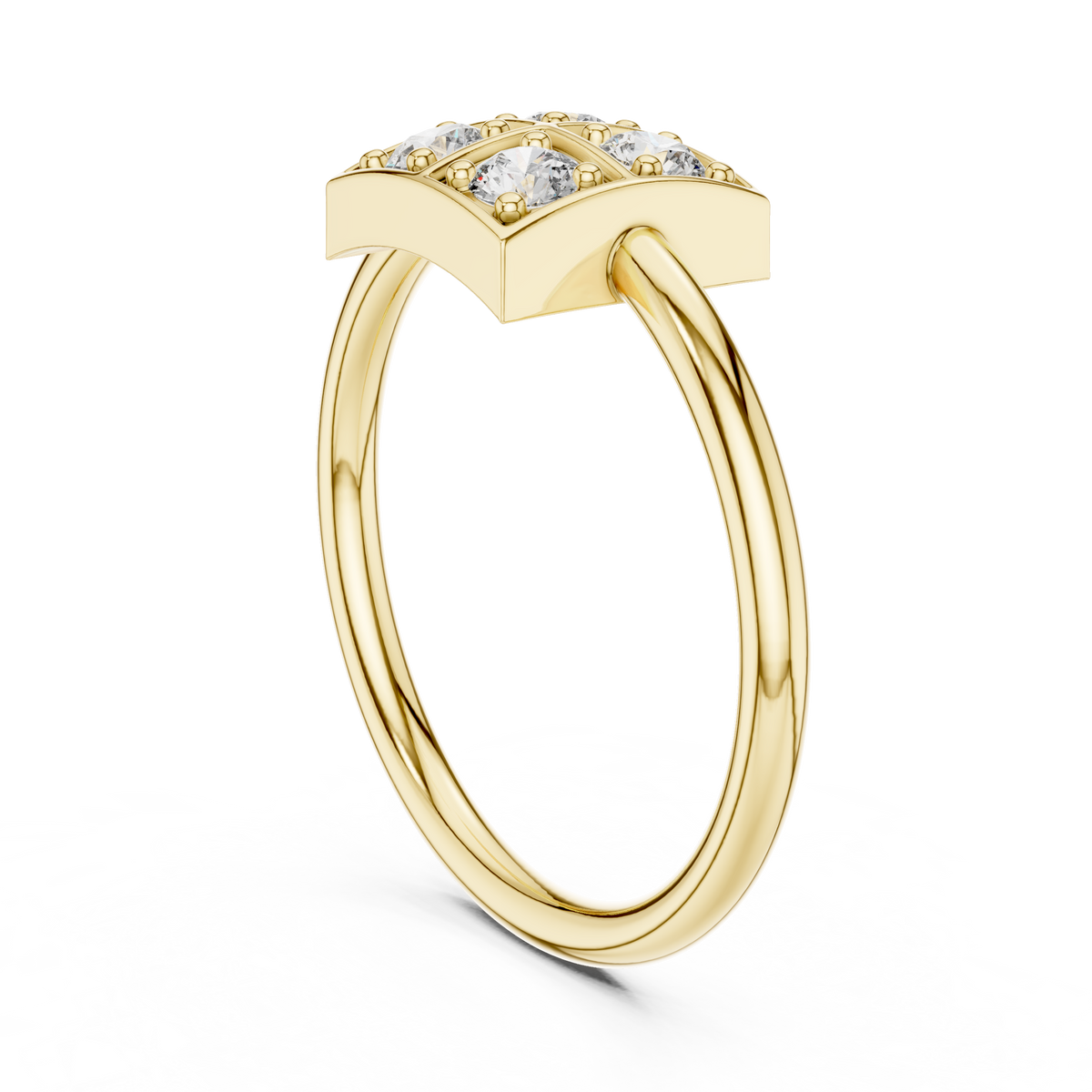 UrbanGrid – 0.24 Ct Lab Diamond Cluster Square Ring for Women