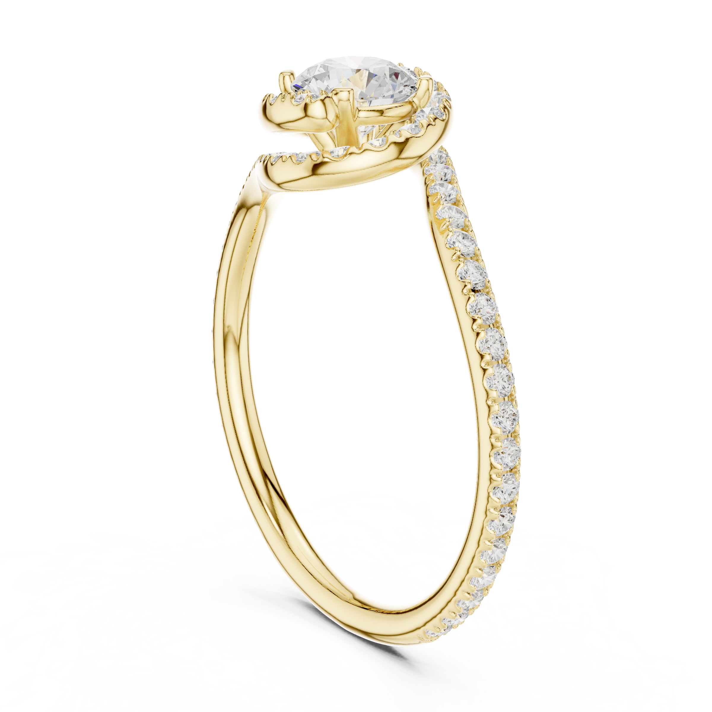 Delicate Hug 50 Cents Lab Diamond Wrap Ring For Wedding & Engagements