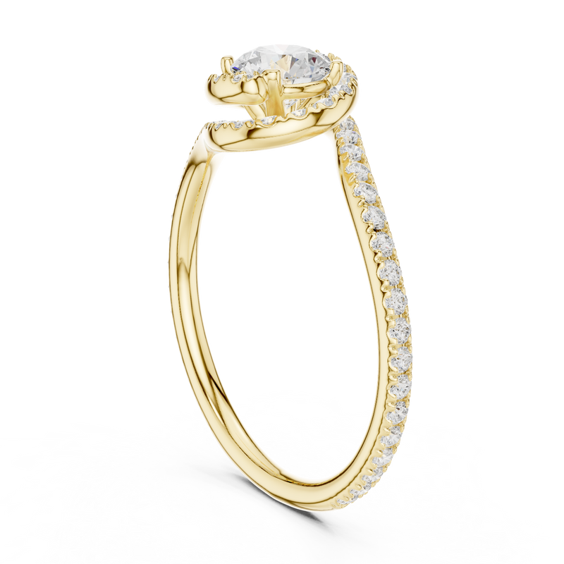 Delicate Hug 50 Cents Lab Diamond Wrap Ring For Wedding & Engagements