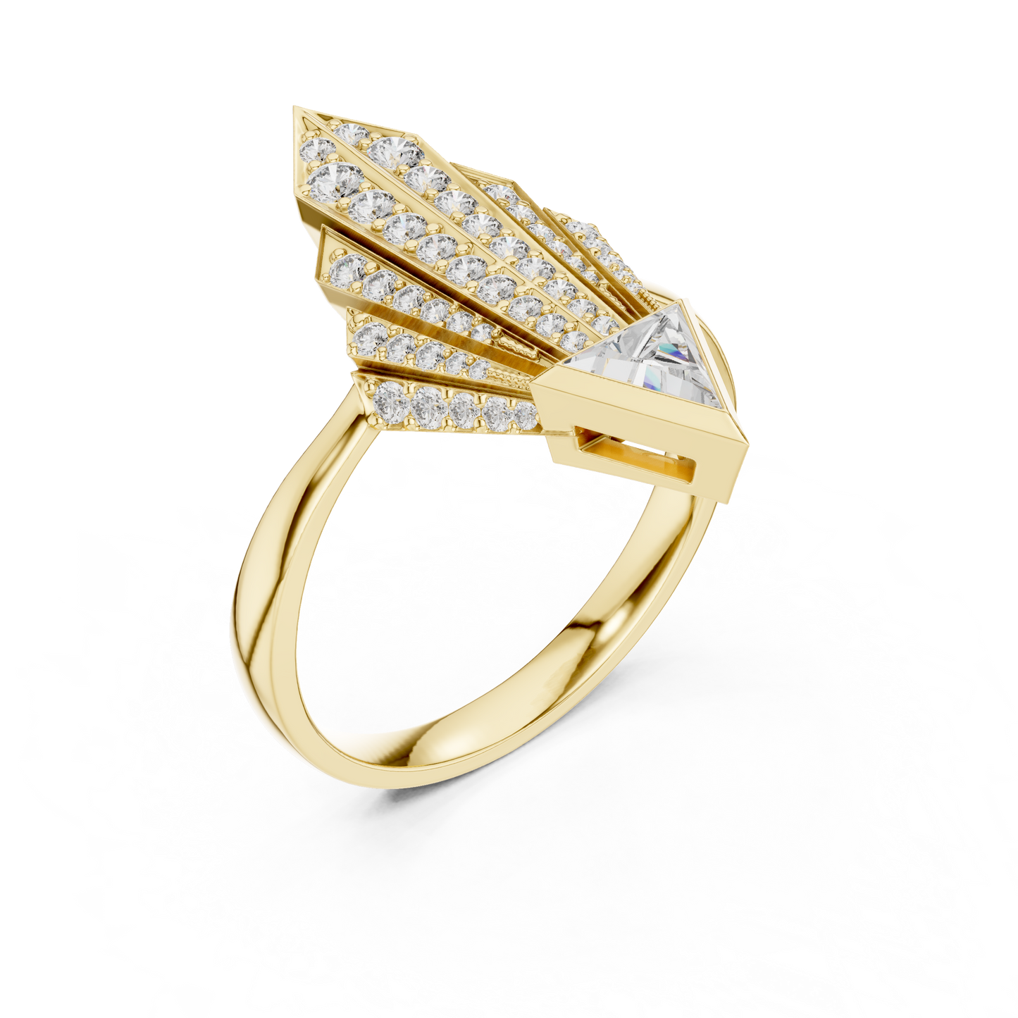 Empire Arrow Lab Diamond Ring – Bold Designer Statement for Party Queens