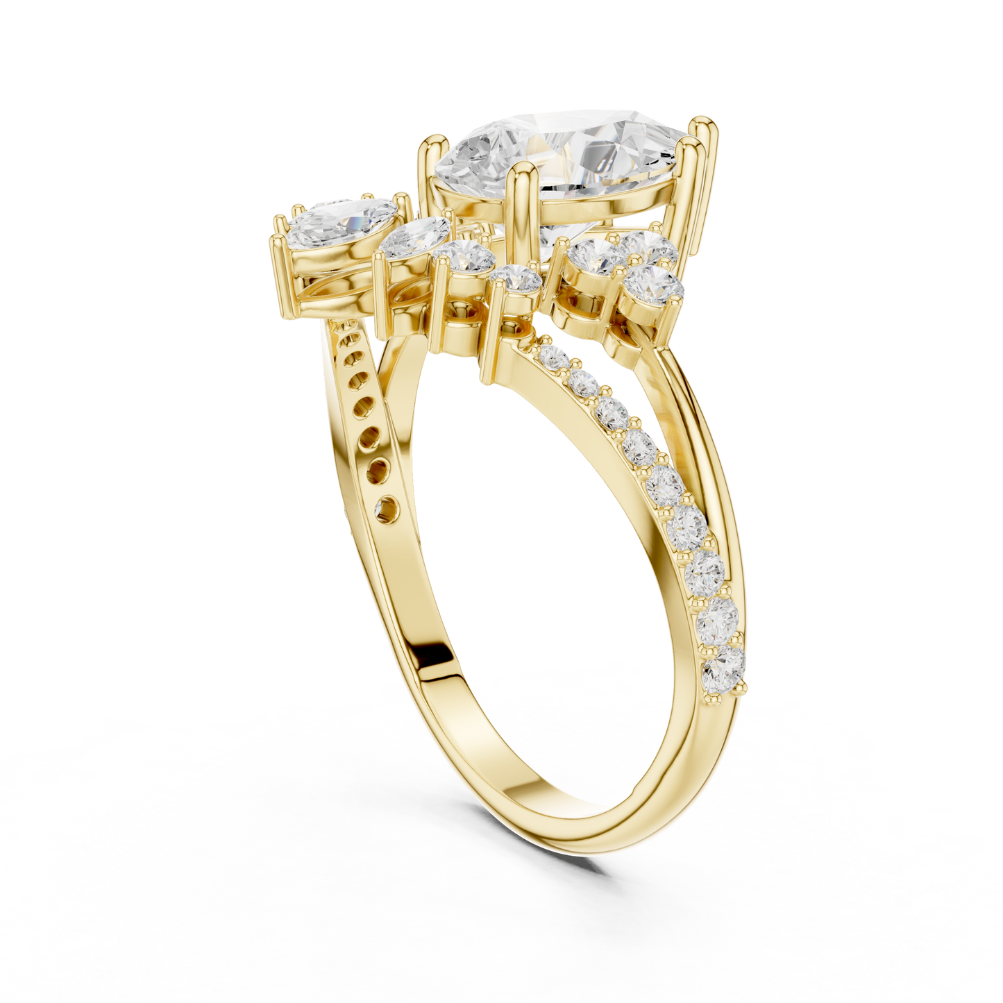 2 Carat Queens Crown Lab Grown Diamond Engagement Ring