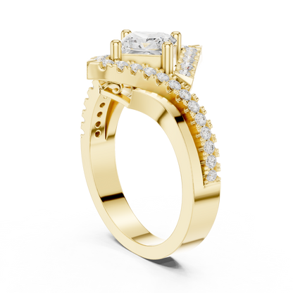 Twilight Empress Princess-Cut 1 Carat Lab Diamond Halo Engagement Ring