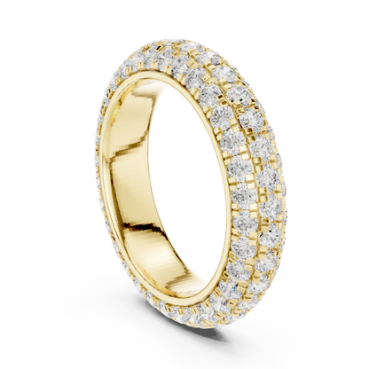 Elegant 3-Line Eternity Lab Diamond Ring