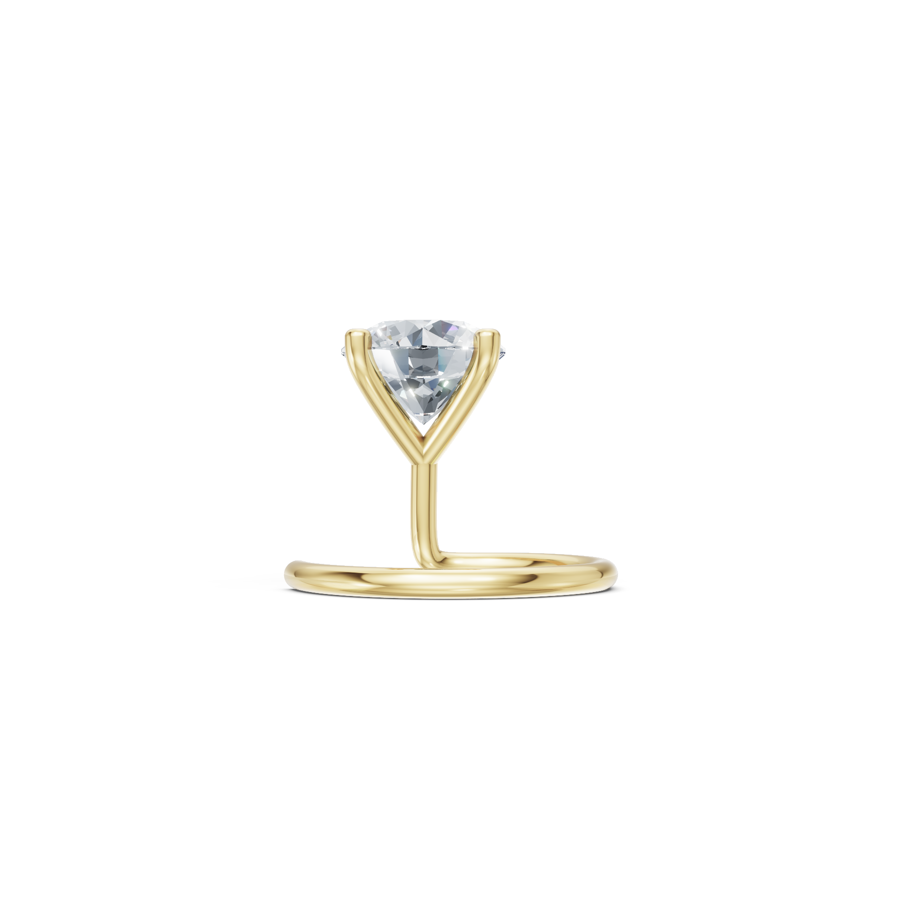 Wired Nosepin With Single Stone 20 Cents Round Lab Diamond