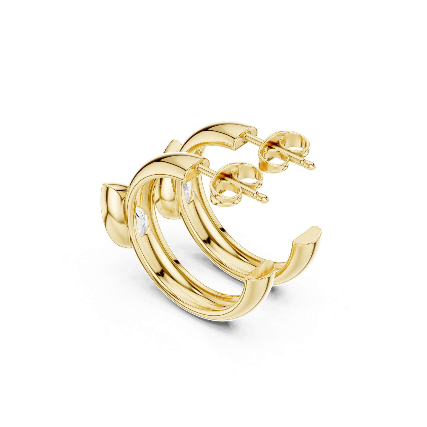 Pear Elegance Lab Grown Diamond Huggie Earrings