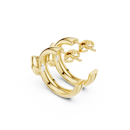 Pear Elegance Lab Grown Diamond Huggie Earrings