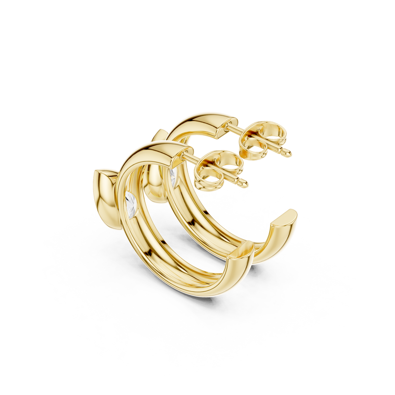 Pear Elegance Lab Grown Diamond Huggie Earrings