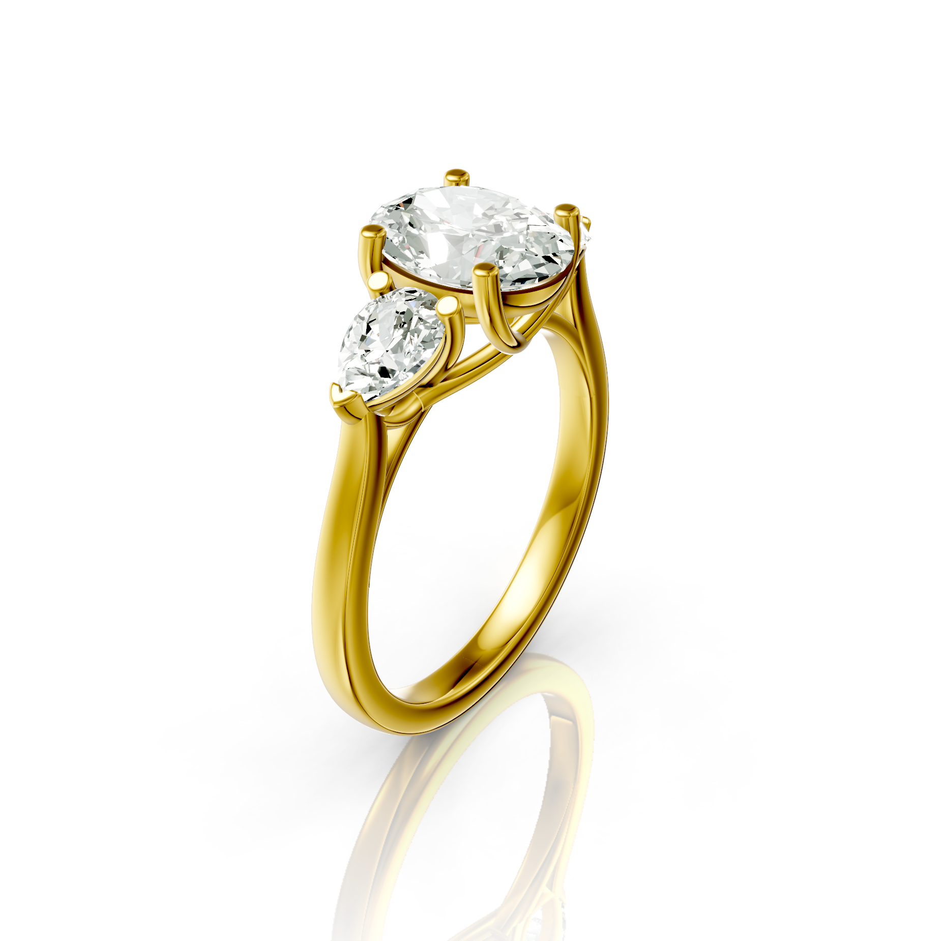 Superbright 3 Stone 2 Carat Oval Lab Grown Diamond Ring