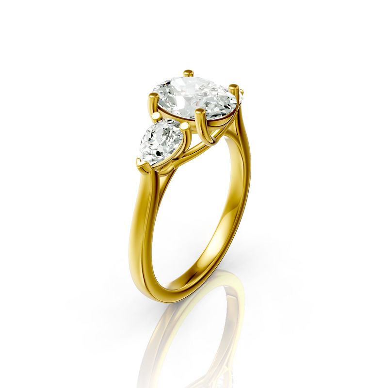 Superbright 3 Stone 2 Carat Oval Lab Grown Diamond Ring