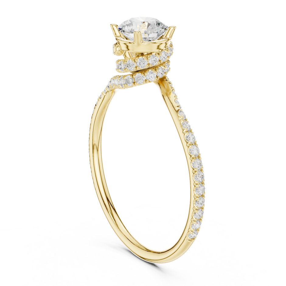 Infinity Wraparound Lab Diamond Solitaire Ring in Yellow Gold – view 2