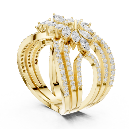 Enchanting Petals Perfect Cocktail Lab Diamond Ring