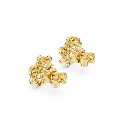 Celestera Floral Lab Diamonds Stud Earrings