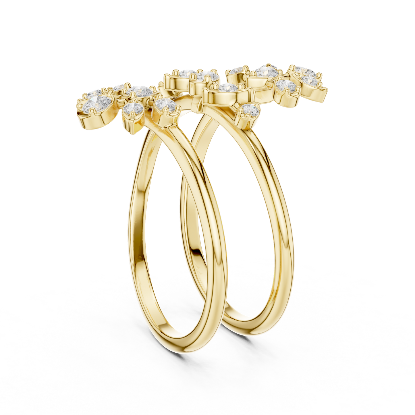 Flower N Petal Spiral Lab Diamond Ring