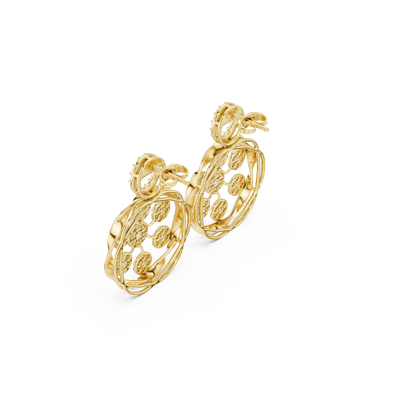 Heritage Bloom Lab Diamond Designer Earrings for Women
