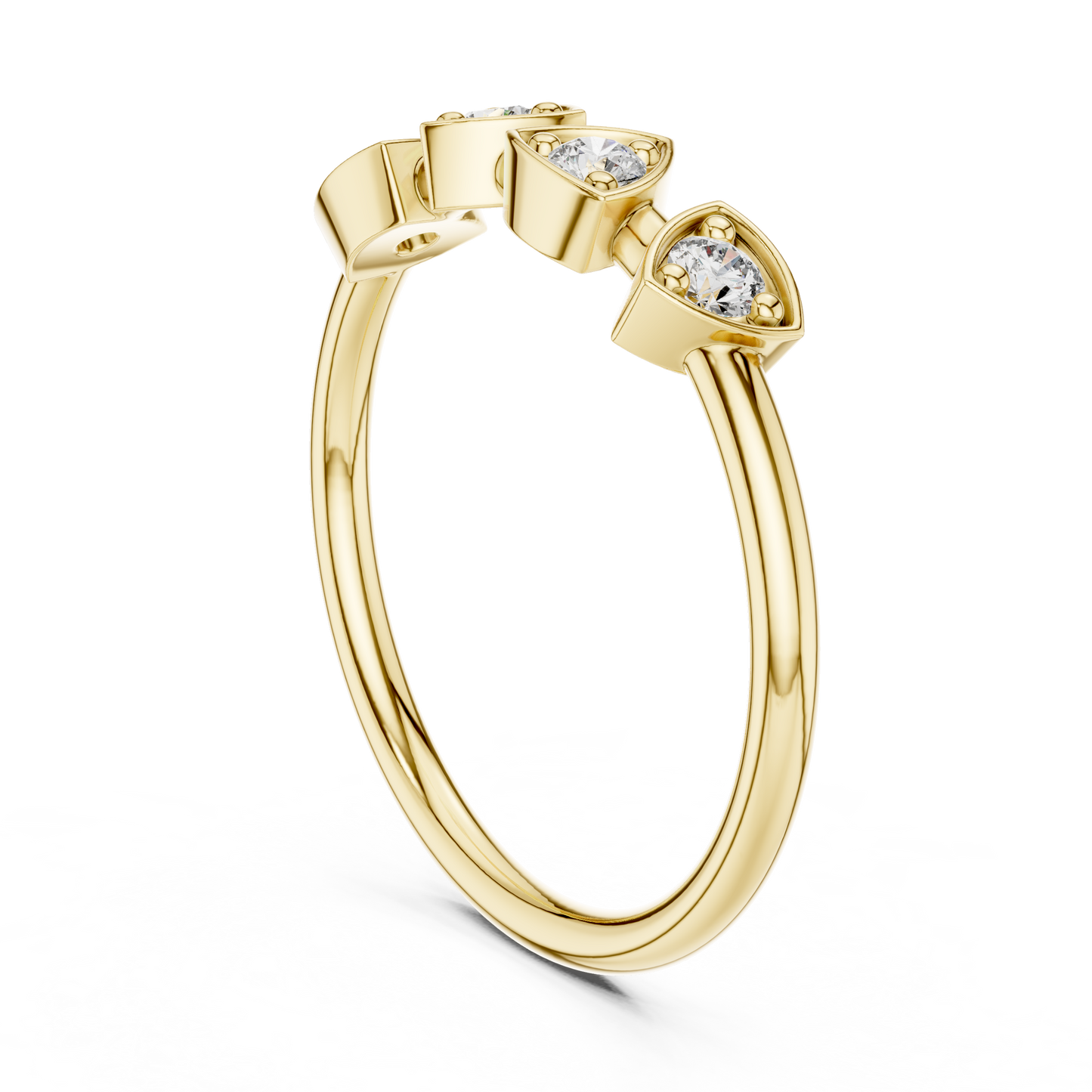 Trillia Quad Positive Spark – Lab Diamond Trilliant Bezel Ring
