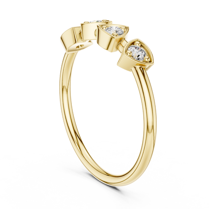 Trillia Quad Positive Spark – Lab Diamond Trilliant Bezel Ring
