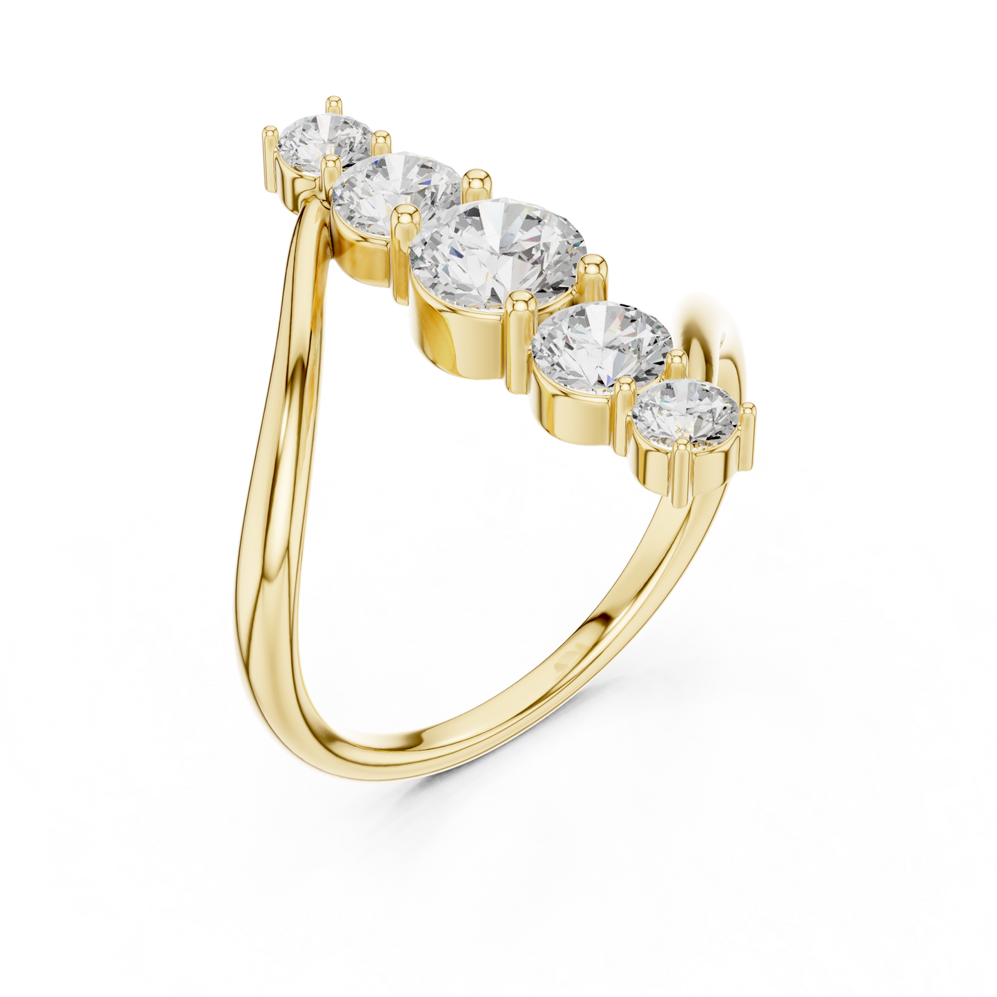 Celeste Curve Bypass Ring in 1.5 Carat Round Lab Diamond