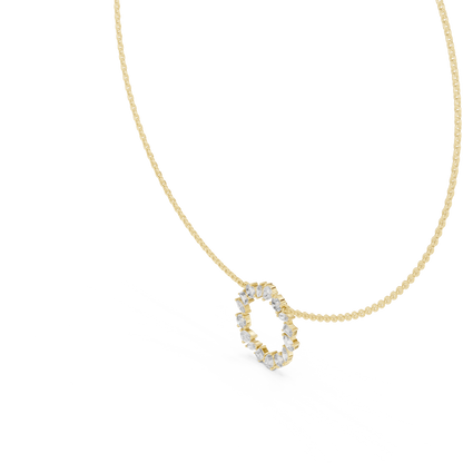 Celestial Circle Necklace with Multi-Shape Lab Grown Diamonds – Luxe Modern Pendant for Women