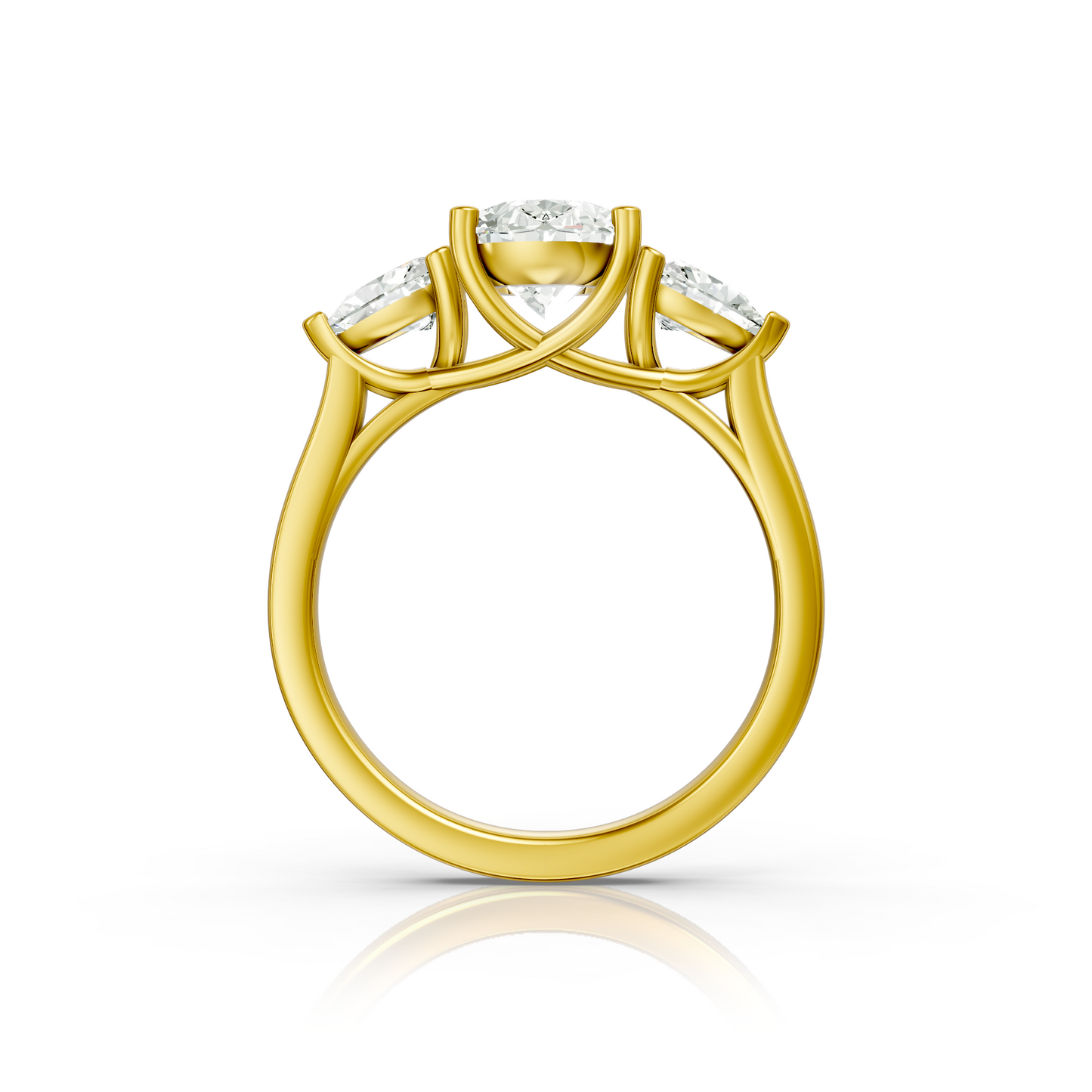 Superbright 3 Stone 2 Carat Oval Lab Grown Diamond Ring