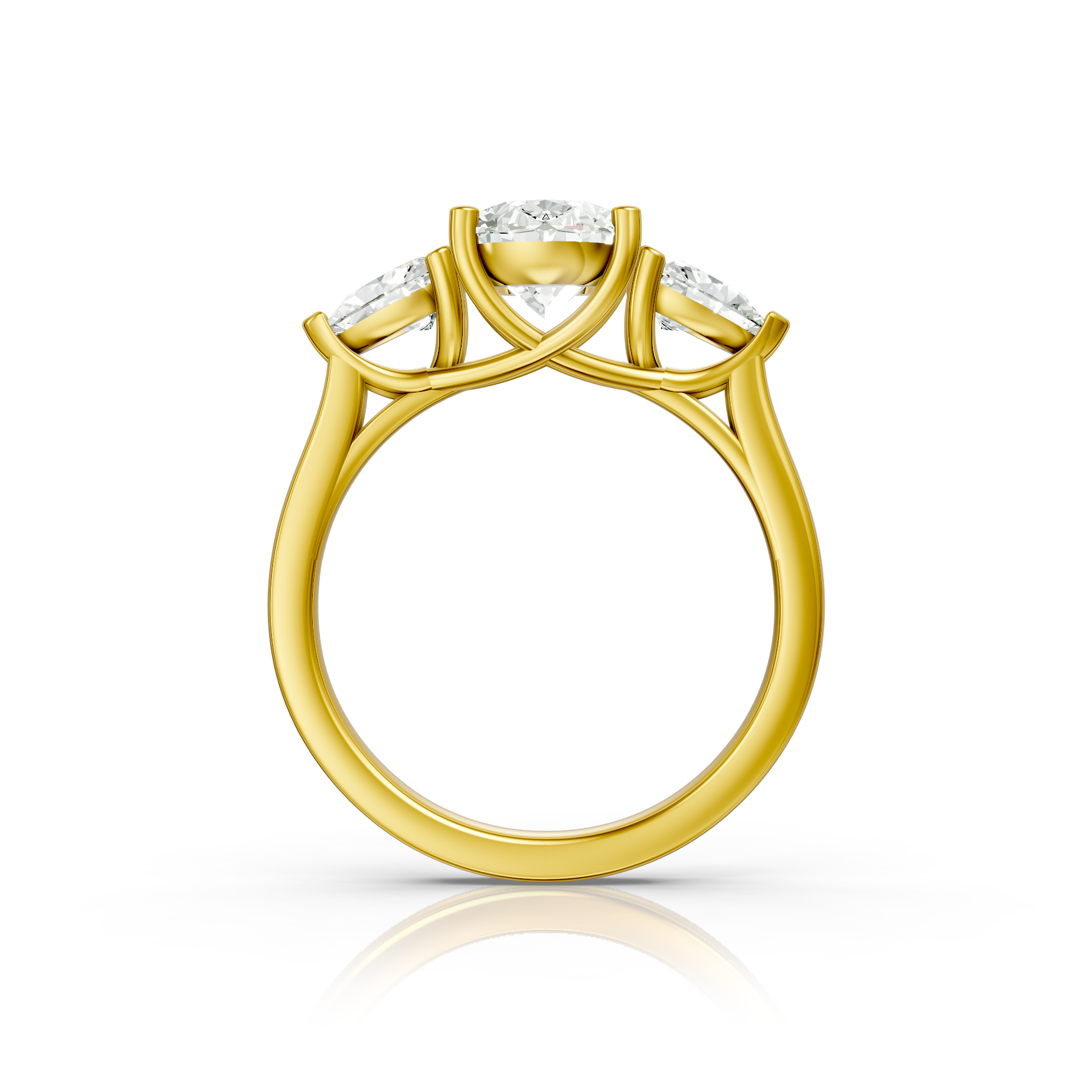 Superbright 3 Stone 2 Carat Oval Lab Grown Diamond Ring