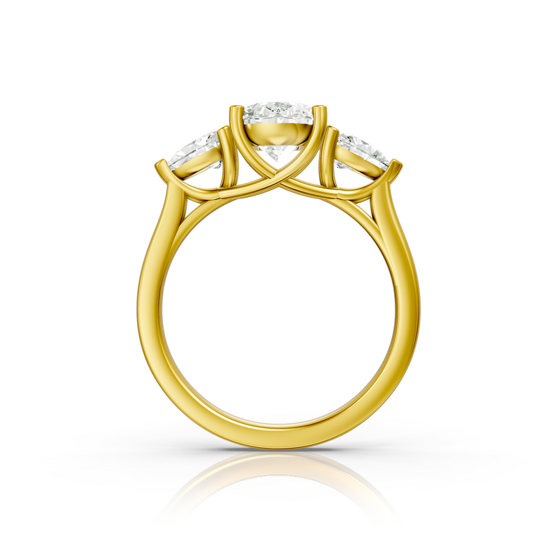 Superbright 3 Stone 2 Carat Oval Lab Grown Diamond Ring