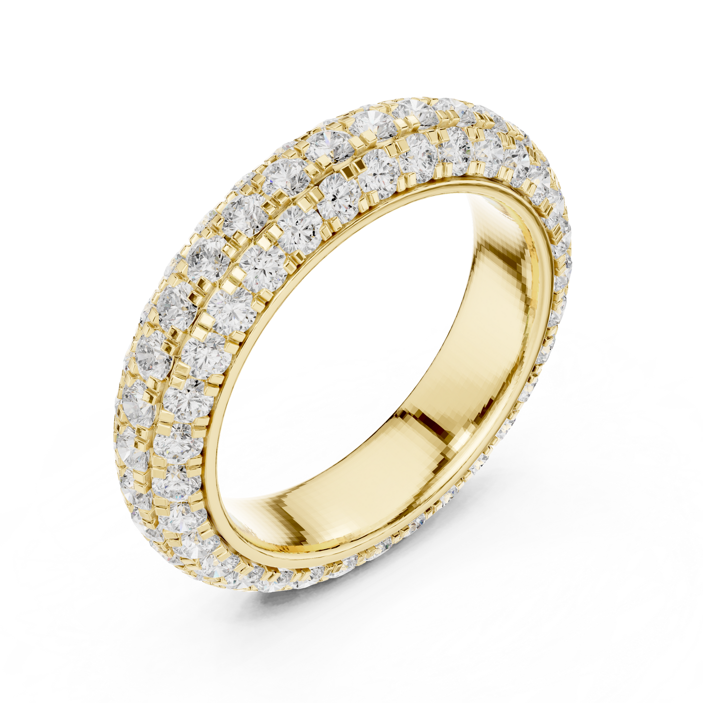 Elegant 3-Line Eternity Lab Diamond Ring