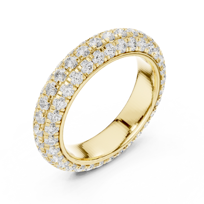 Elegant 3-Line Eternity Lab Diamond Ring