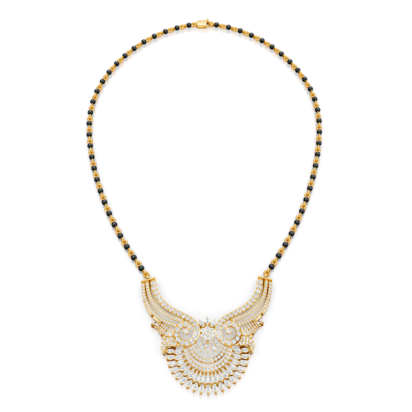 Maharani Style Grand Lab Diamond Bridal Mangalsutra For Women