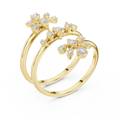 Flower N Petal Spiral Lab Diamond Ring