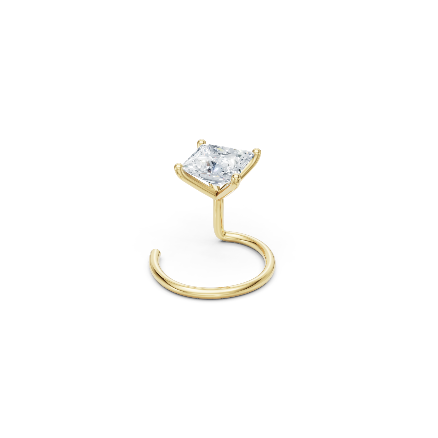 Princess Cut Solitaire Nosepin in .10 Carat Lab Diamond