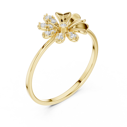 Eye Catchy Floral Shape Lab Created Diamond Ring For Women