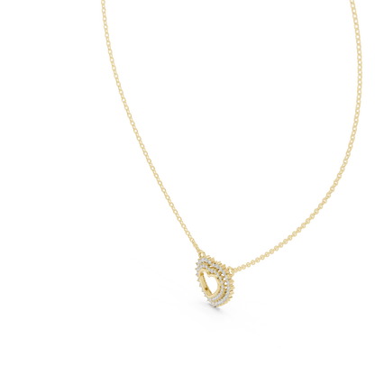 Twinkling Halo Heart Pendant Lab Diamond Necklace