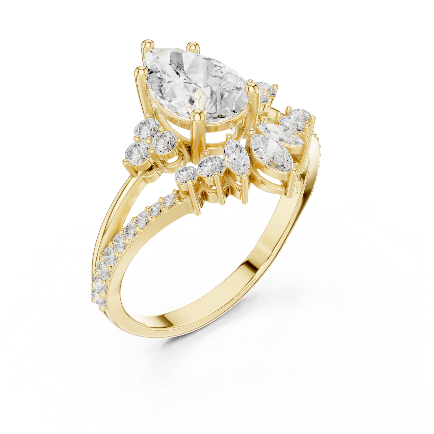 2 Carat Queens Crown Lab Grown Diamond Engagement Ring