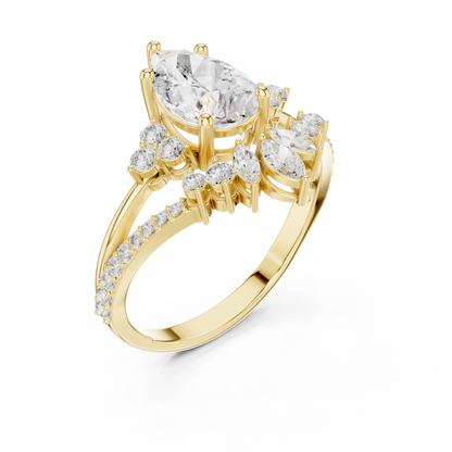 2 Carat Queens Crown Lab Grown Diamond Engagement Ring