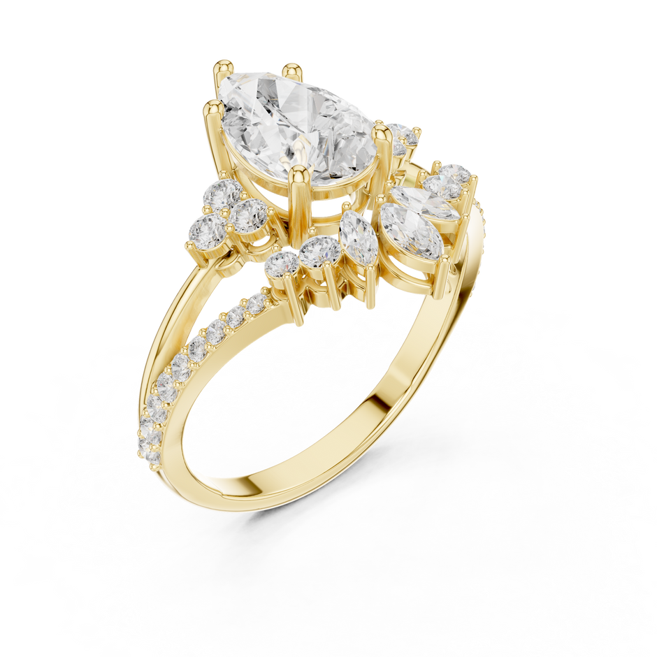2 Carat Queens Crown Lab Grown Diamond Engagement Ring