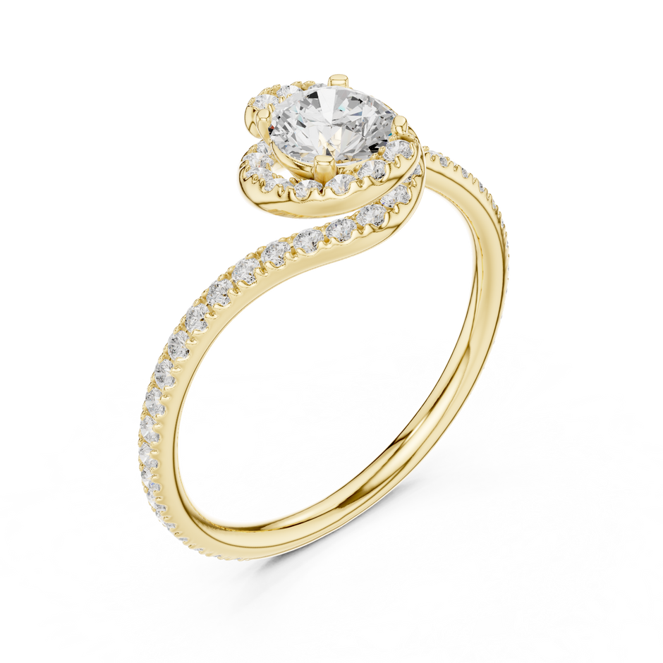 Delicate Hug 50 Cents Lab Diamond Wrap Ring For Wedding & Engagements