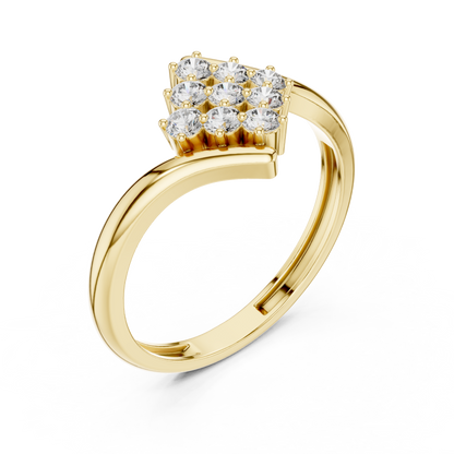 Intricate Sparkle Minimal Bypass Cluster Lab Diamond Ring