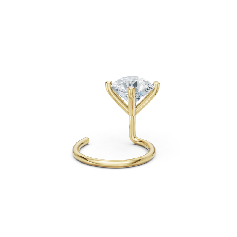Wired Nosepin With Single Stone 20 Cents Round Lab Diamond