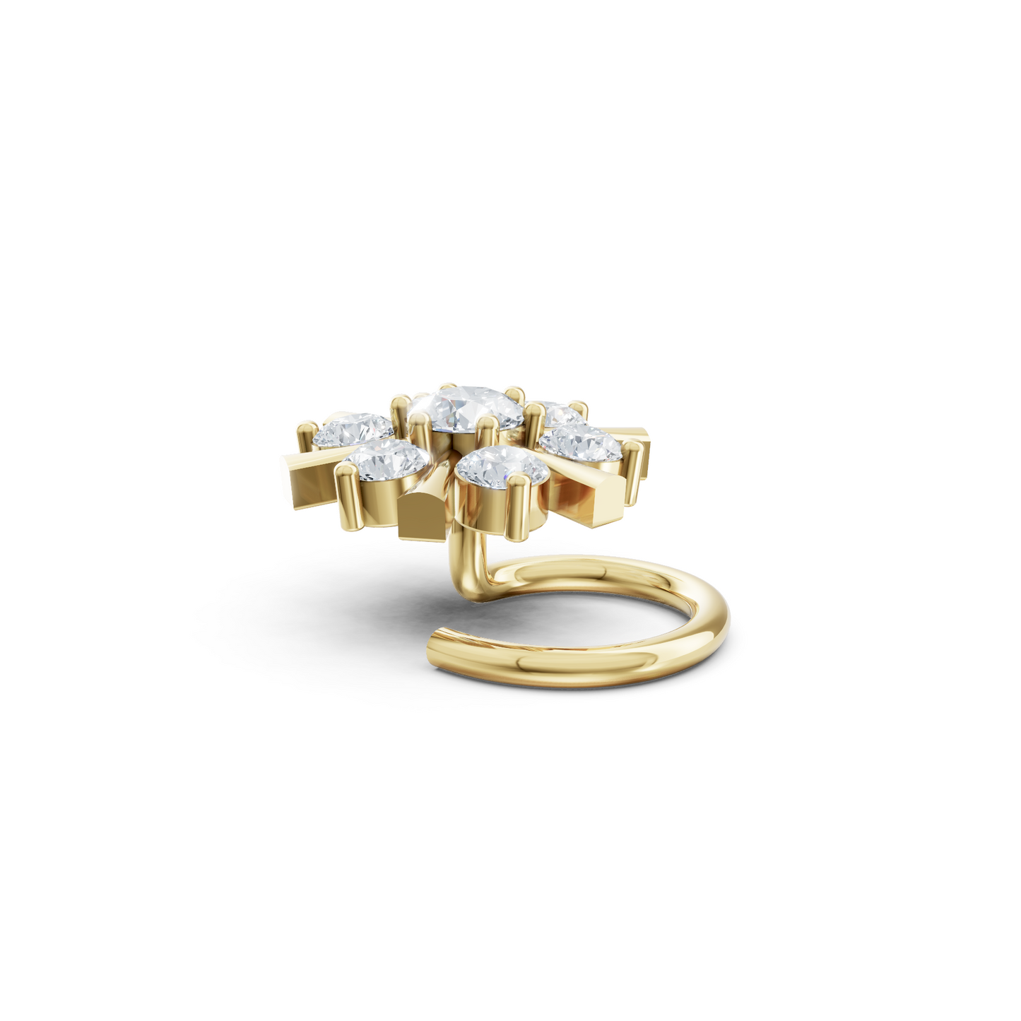 Sunburst Nosepin in 20 Pointer Lab Diamond For Everyday Wear
