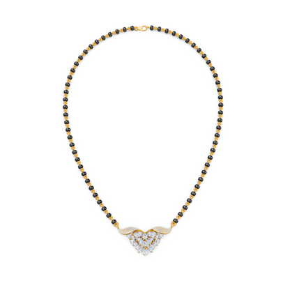 Hearts & Petals Lab Diamond Rich Look Mangalsutra For Women