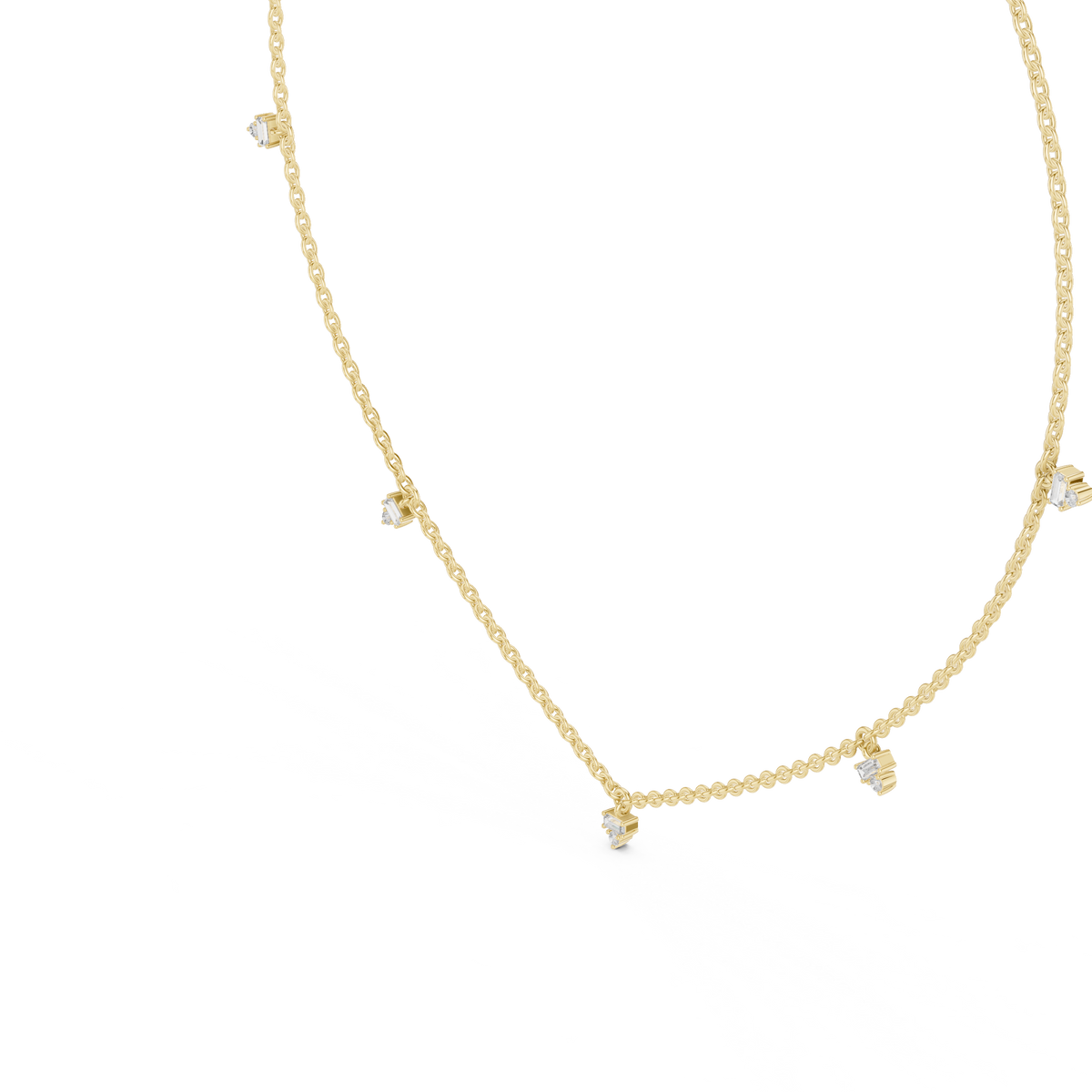 Dainty Lab Diamond Line Necklace Charms For Girls