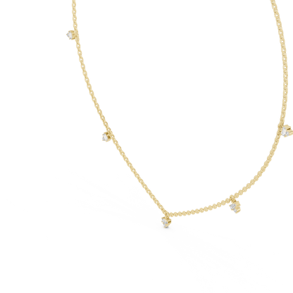Dainty Lab Diamond Line Necklace Charms For Girls