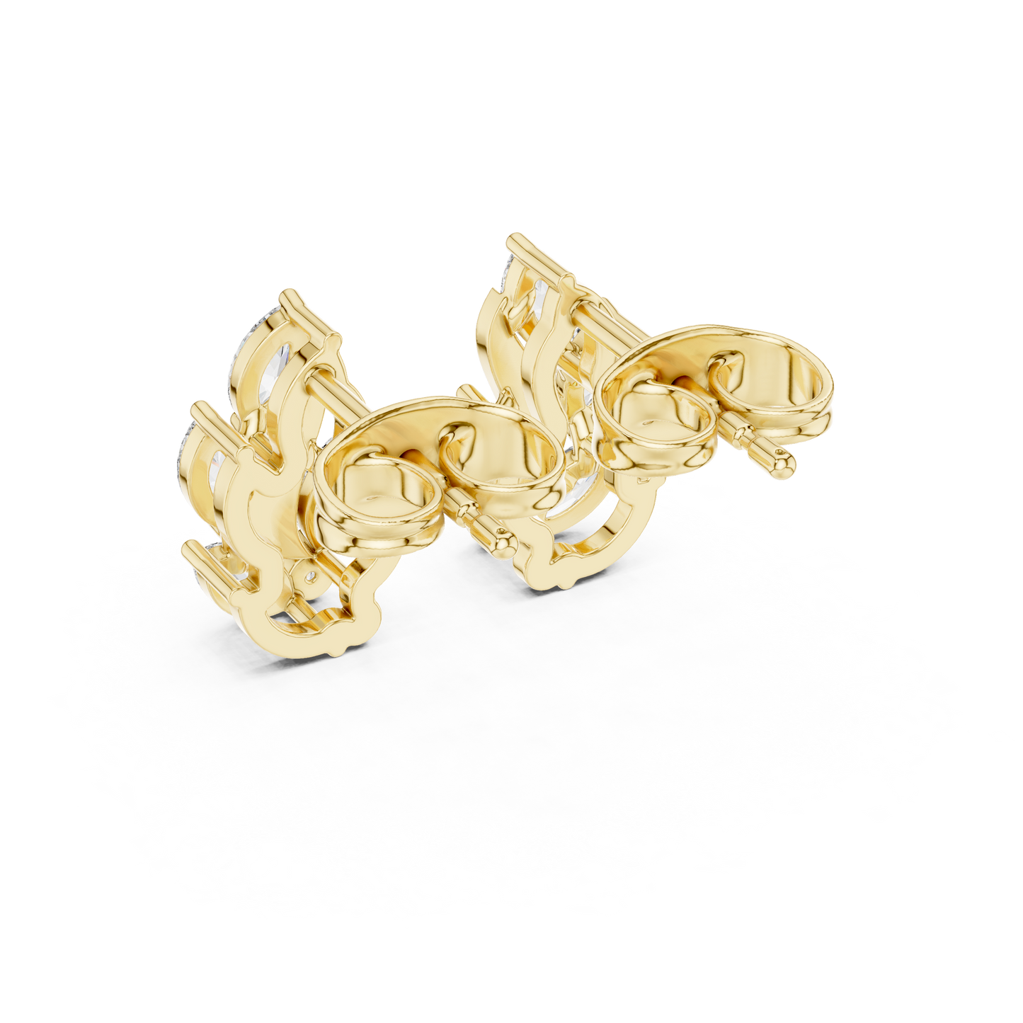 Flame Petal Lab Diamond Stud Earrings