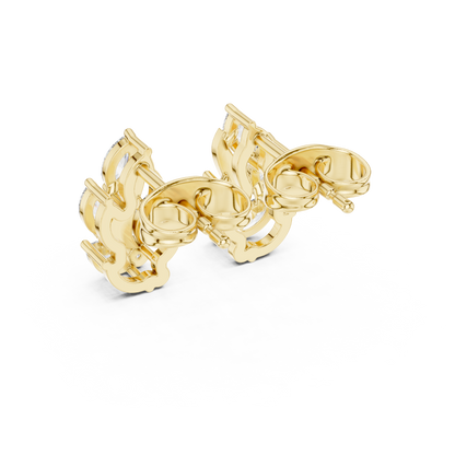 Flame Petal Lab Diamond Stud Earrings