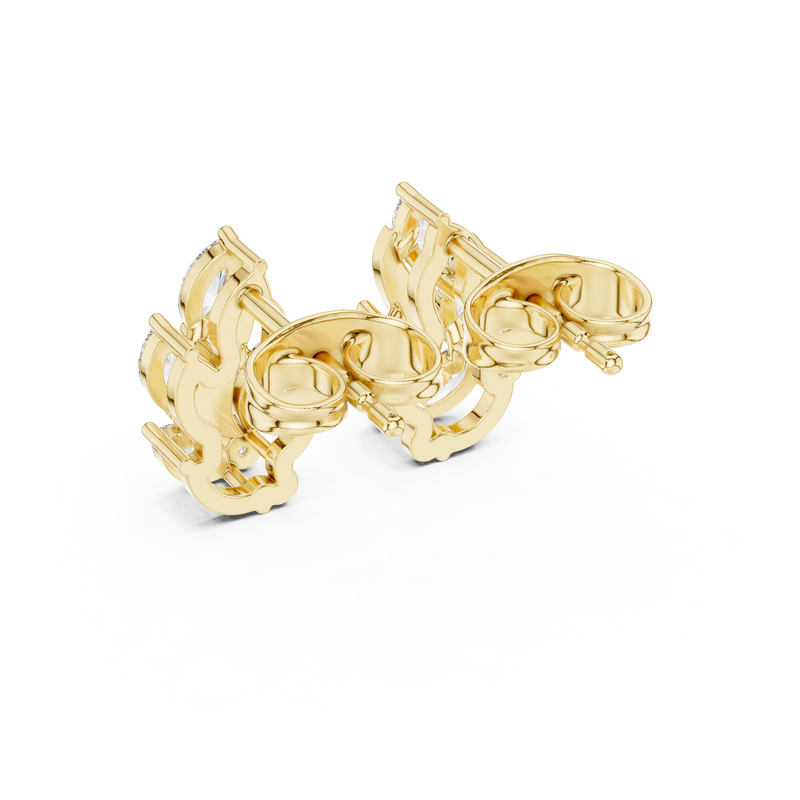 Flame Petal Lab Diamond Stud Earrings