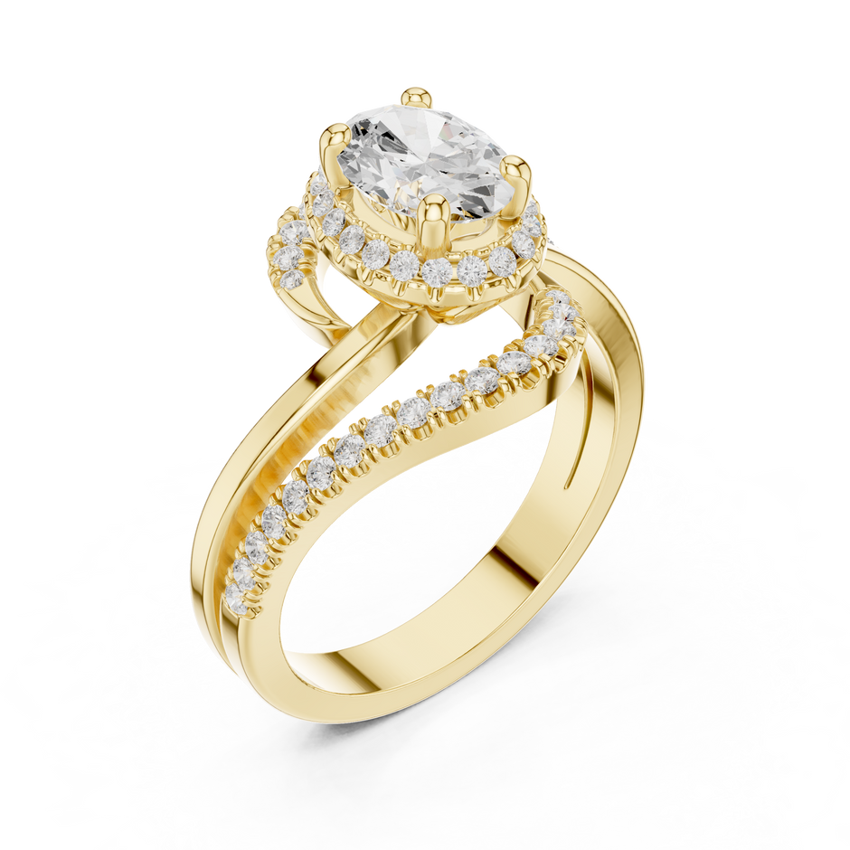 Infinity Halo Solitaire Lab Diamond Engagement Ring