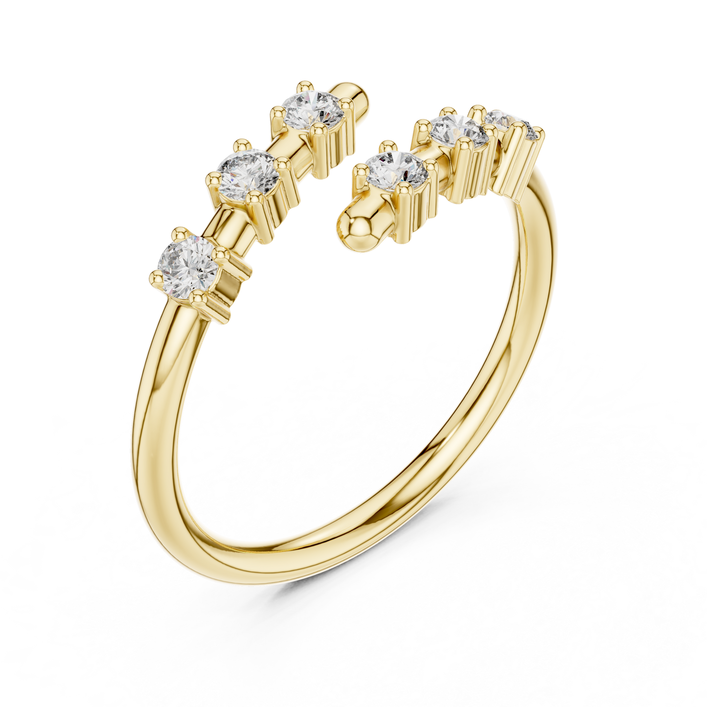 GlimmerGlow 0.21 Ct Round Modern Open Lab Diamond Ring