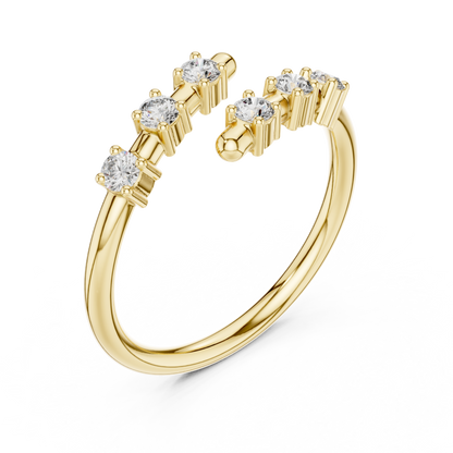 GlimmerGlow 0.21 Ct Round Modern Open Lab Diamond Ring